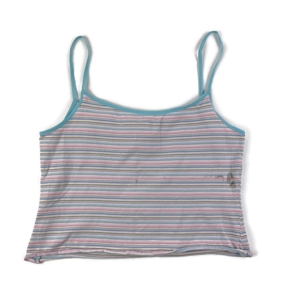 Old Navy Tops - Old Navy Womens Crop Top Blue Pink Stripe Large